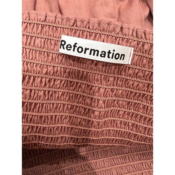 NEW Reformation Dunes Puff Sleeve Dress in Praline - Picture 8 of 8